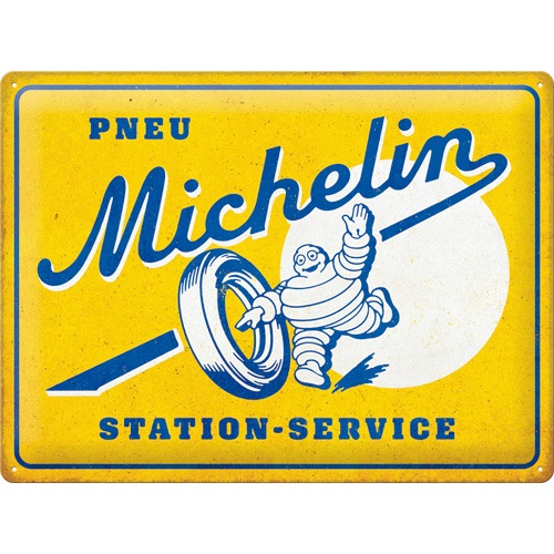 Michelin Pneu Retro geel metalen bord Station Service