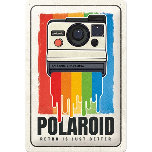 Polaroid camera retro metalen bord 20x30cm